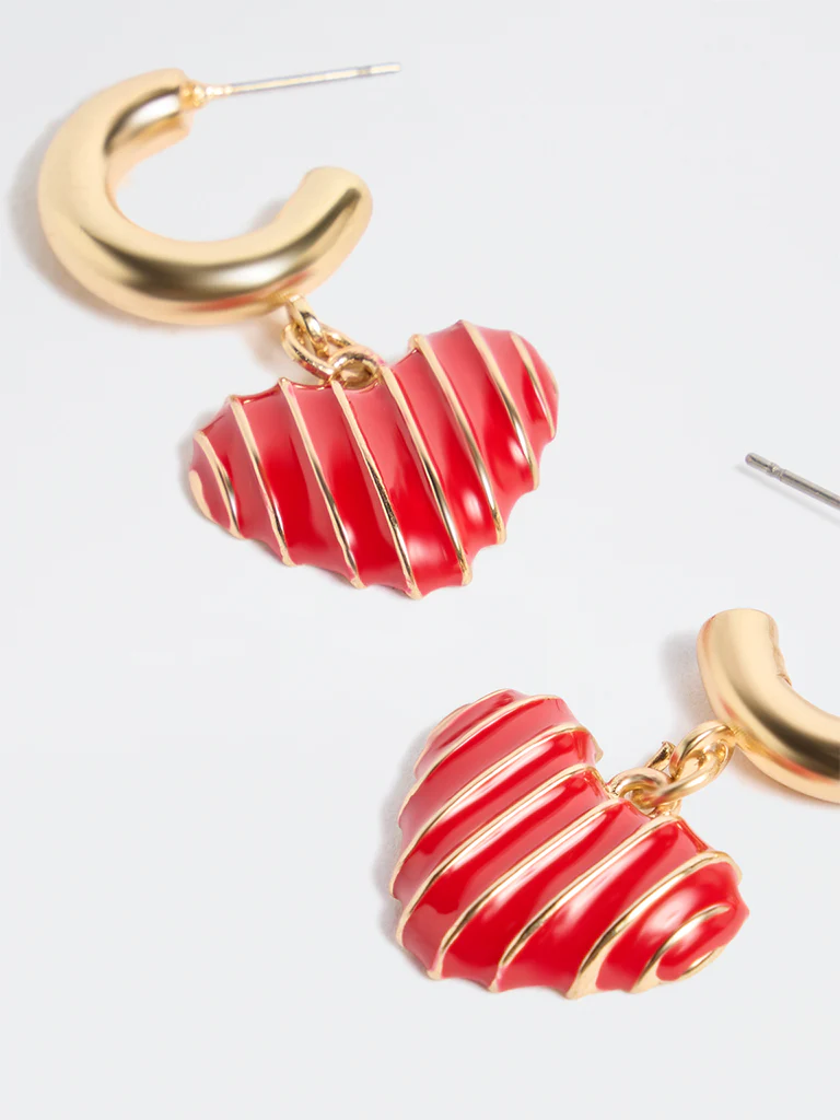 Westside Accessories Red Heart Dangler Earrings - Image 3