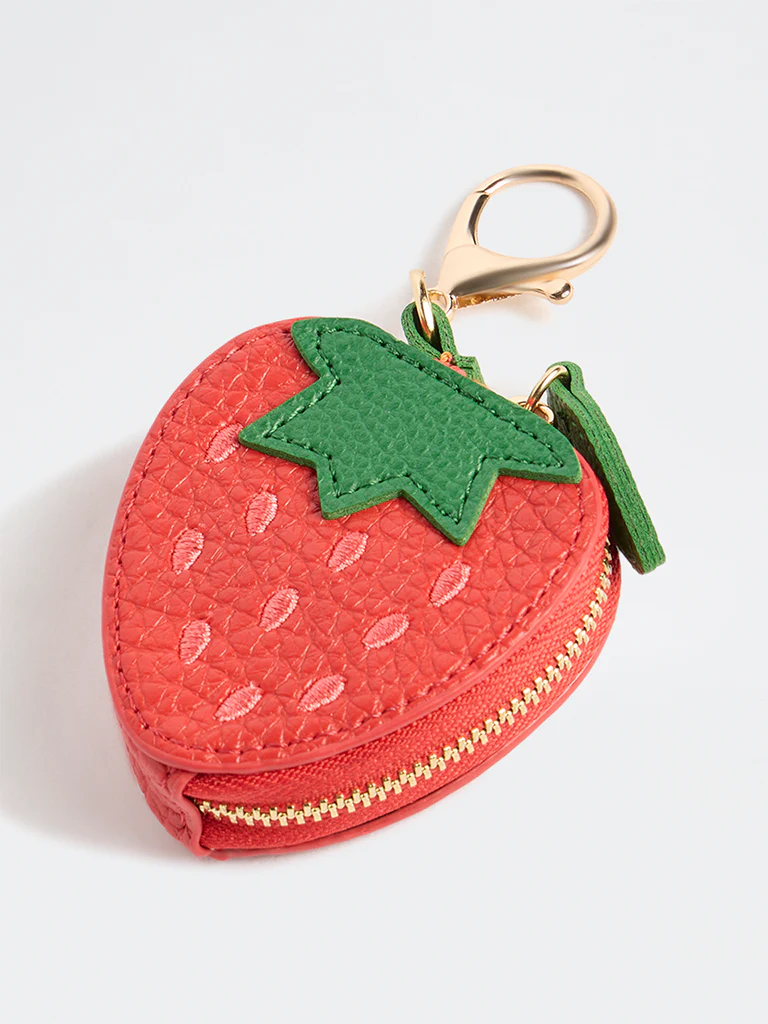 Westside Accessories Red Textured Strawberry Bag Charm - Image 2