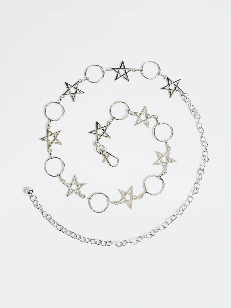Westside Accessories Silver Star-Ring Metal Belt - Image 2