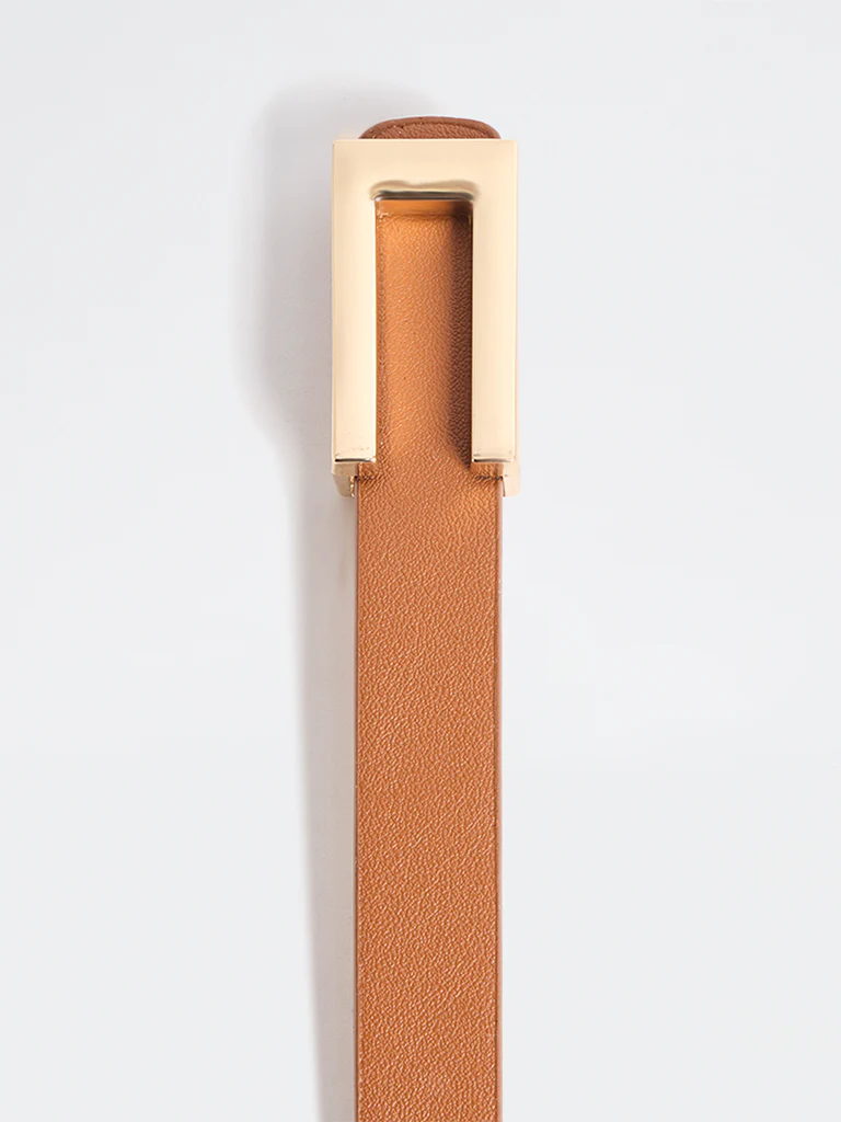 Westside Accessories Tan Buckled Belt - Image 3