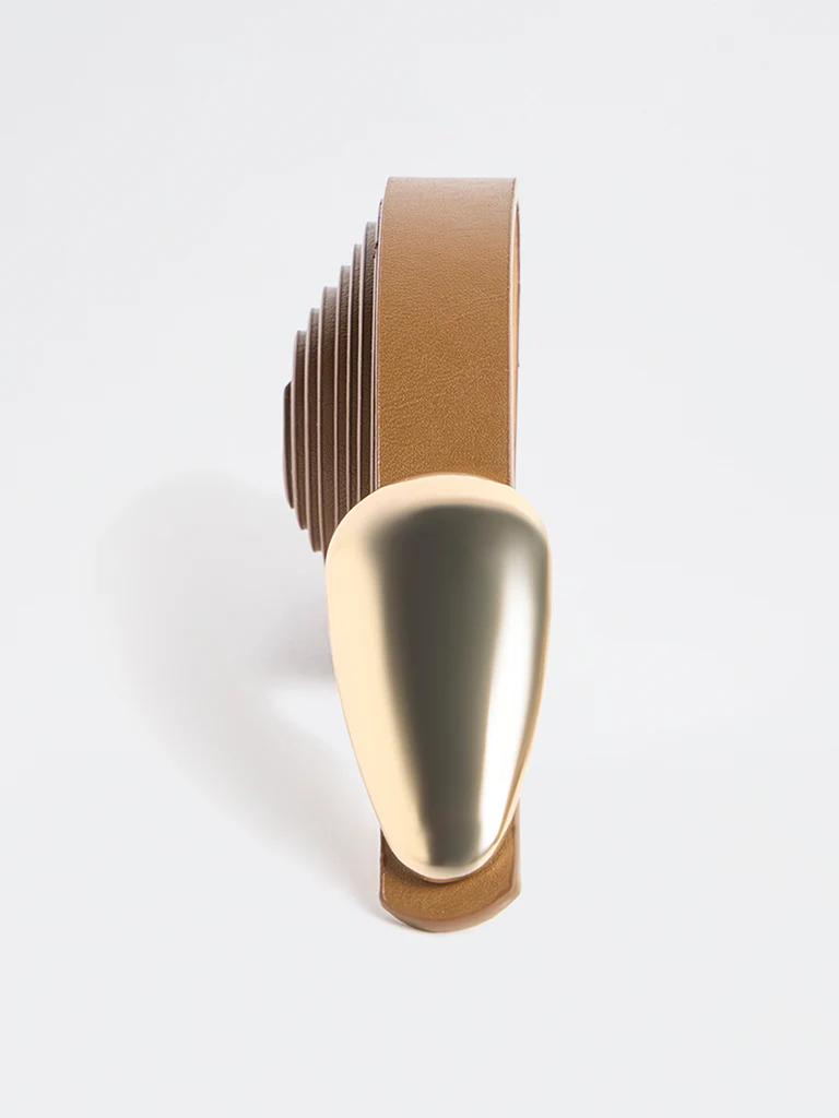 Westside Accessories Tan Droplet Buckle Belt - Image 3