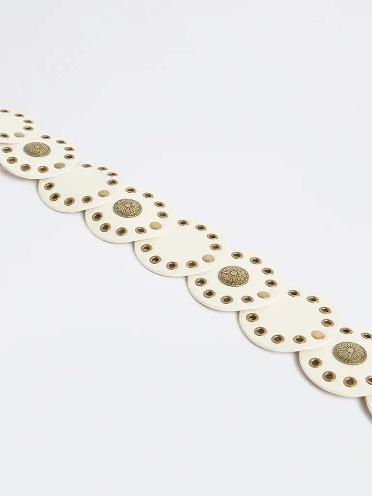 Westside Accessories White Eyelet-Detailed Disc Belt - Image 3