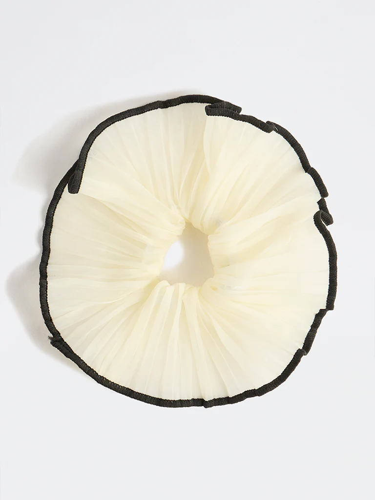 Westside Accessories Yellow Crinkled Scrunchie