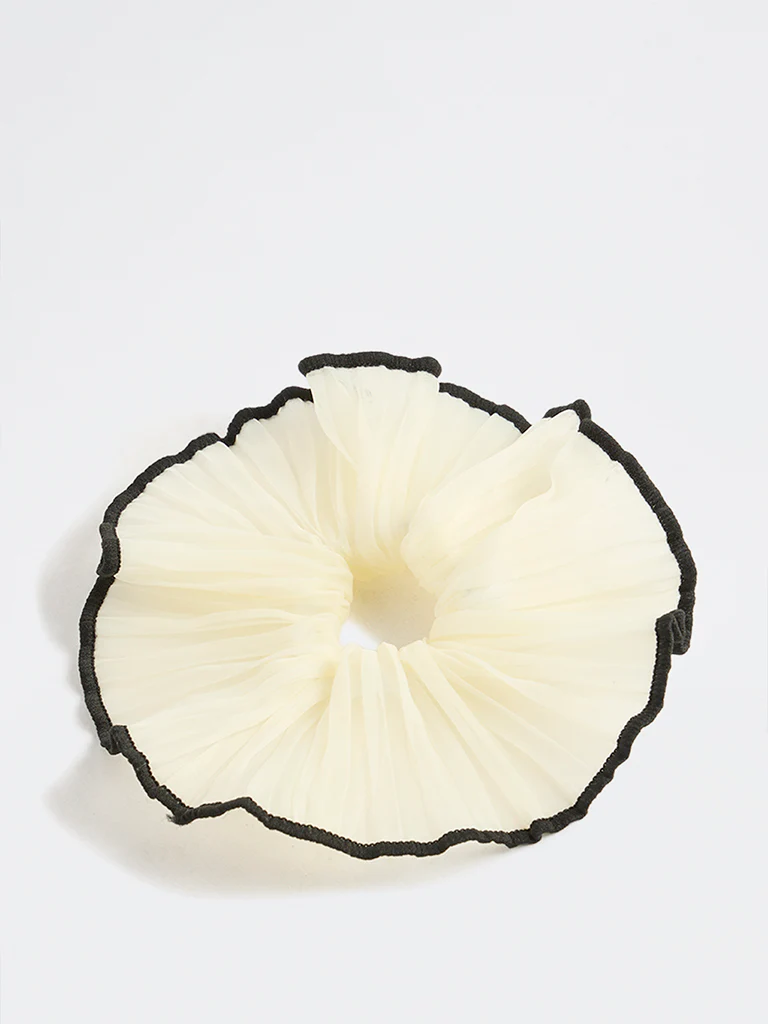 Westside Accessories Yellow Crinkled Scrunchie - Image 2