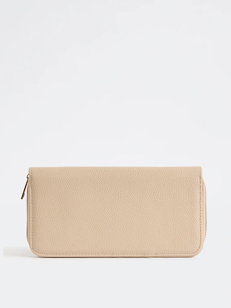 Westside Beige Textured Travel Jewellery Organizer
