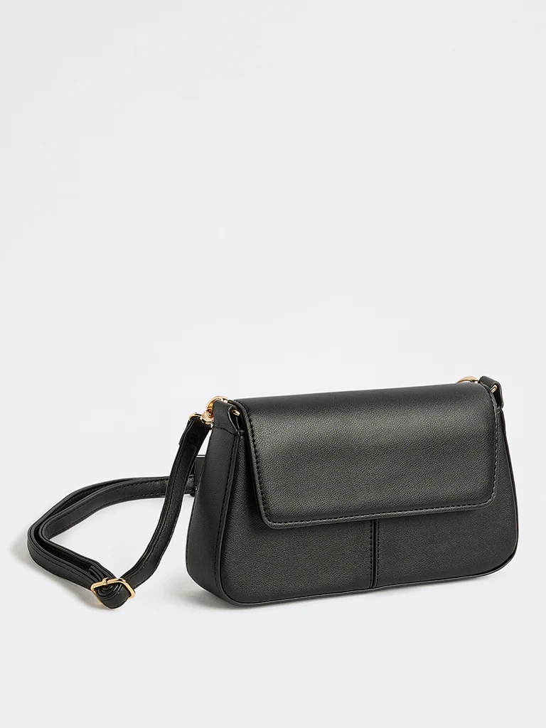 Westside Black Flap Crossbody Sling Bag - Image 2