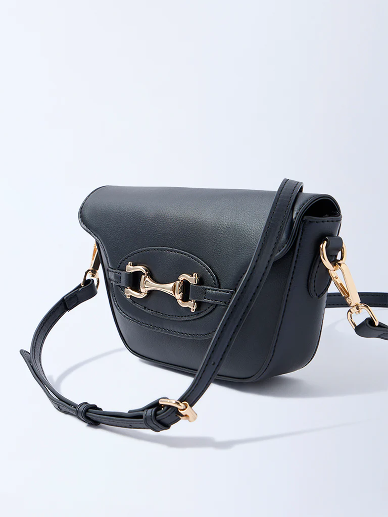 Westside Black Hardware-Detailed Sling Bag - Image 3