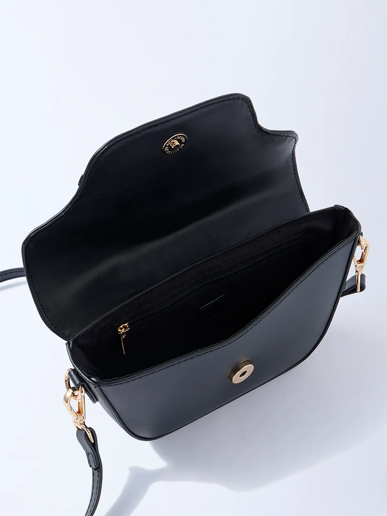 Westside Black Hardware-Detailed Sling Bag - Image 4