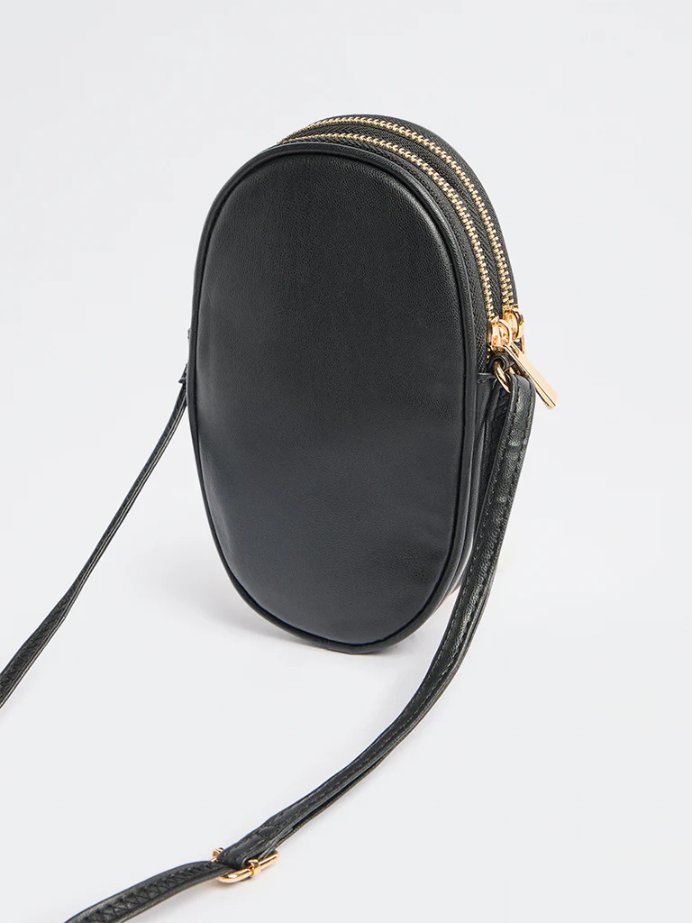 Westside Black Quilted Phone Sling Bag