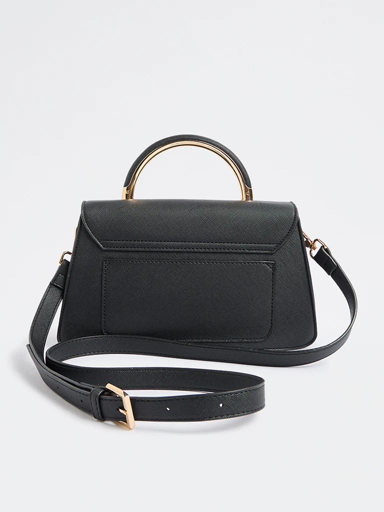 Westside Black Satchel Bag with Sling - Image 2