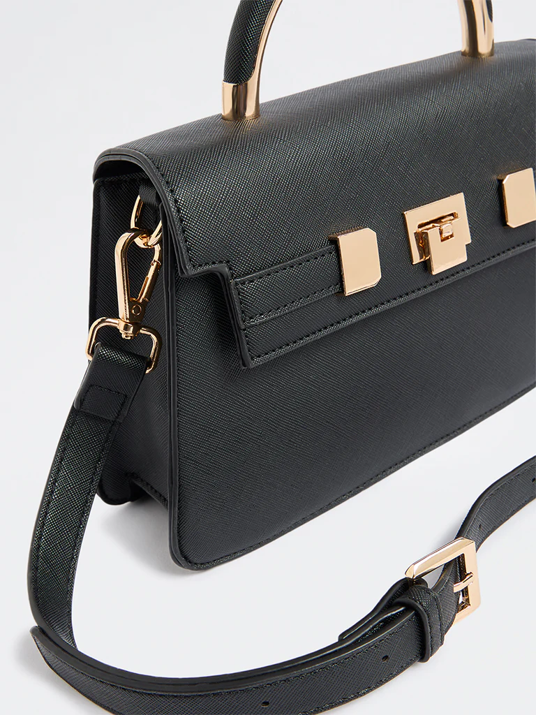 Westside Black Satchel Bag with Sling - Image 3