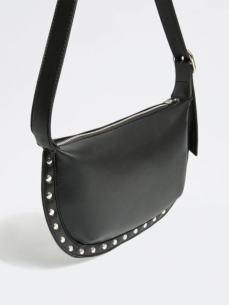 Westside Black Stud-Detail Shoulder Bag - Image 2