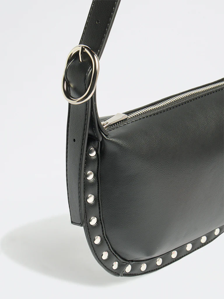 Westside Black Stud-Detail Shoulder Bag - Image 3