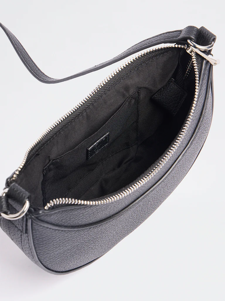Westside Black Textured Crescent Sling Bag - Image 4