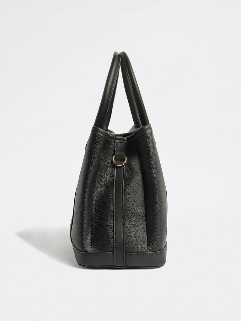 Westside Black Textured Sling Bag - Image 3