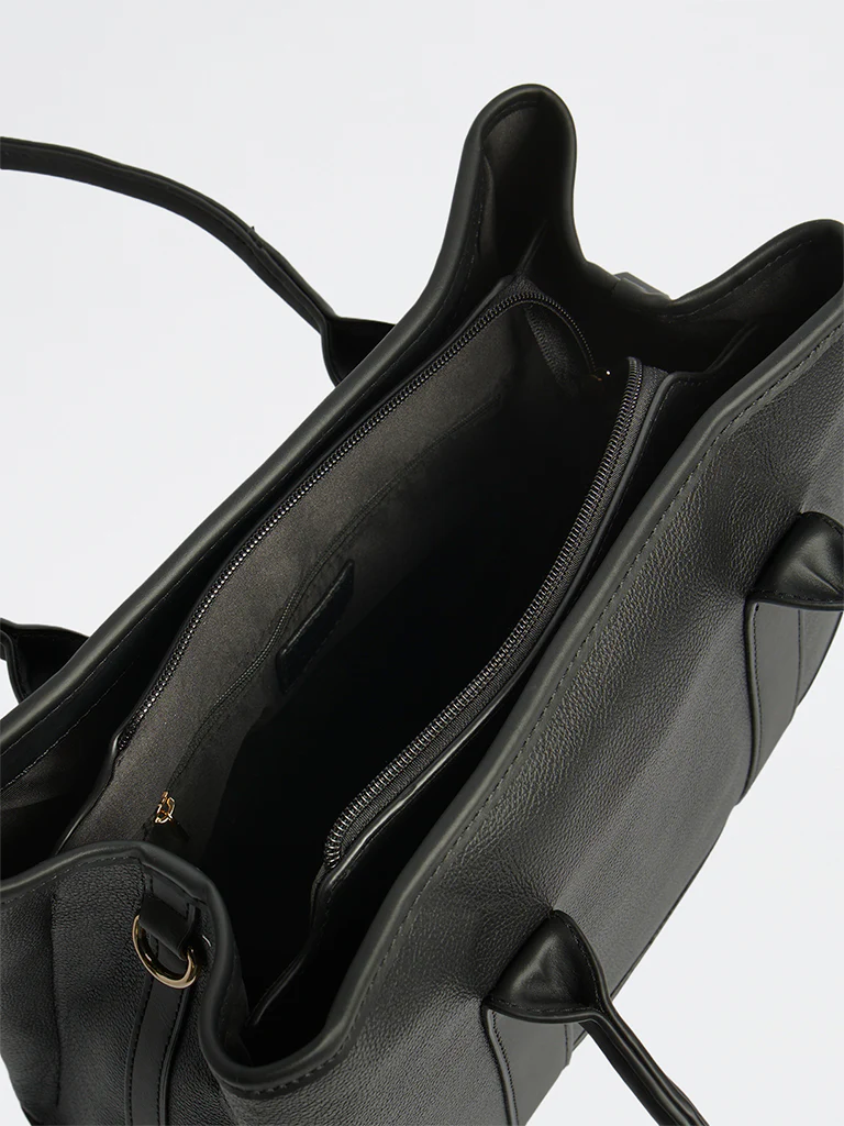 Westside Black Textured Sling Bag - Image 4