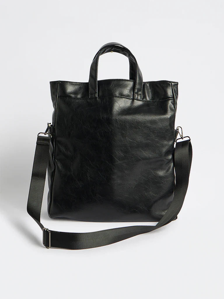 Westside Black Textured Tote Bag - Image 2