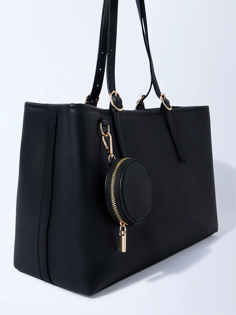 Westside Black Tote Bag with Pouch - Image 4