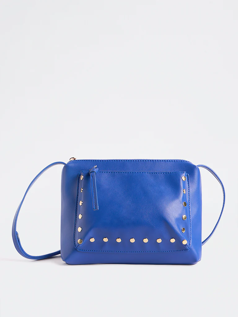 Westside Blue Studded Sling Bag