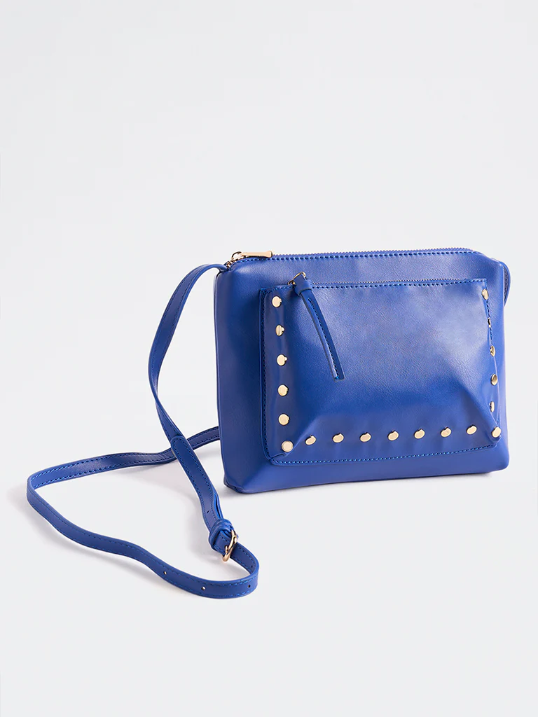 Westside Blue Studded Sling Bag - Image 2