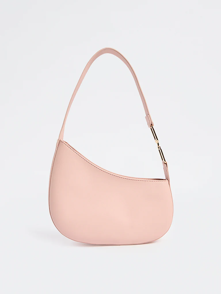 Westside Blush Pink Asymmetrical Shoulder Bag