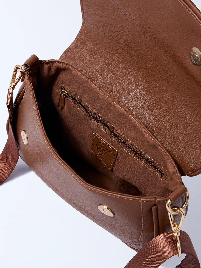 Westside Brown Asymmetric Sling Bag - Image 2