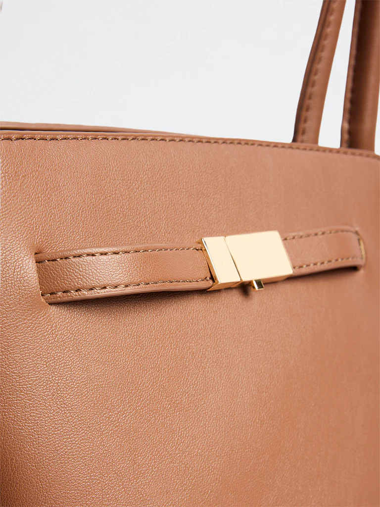 Westside Brown Oversized Tote Bag - Image 3