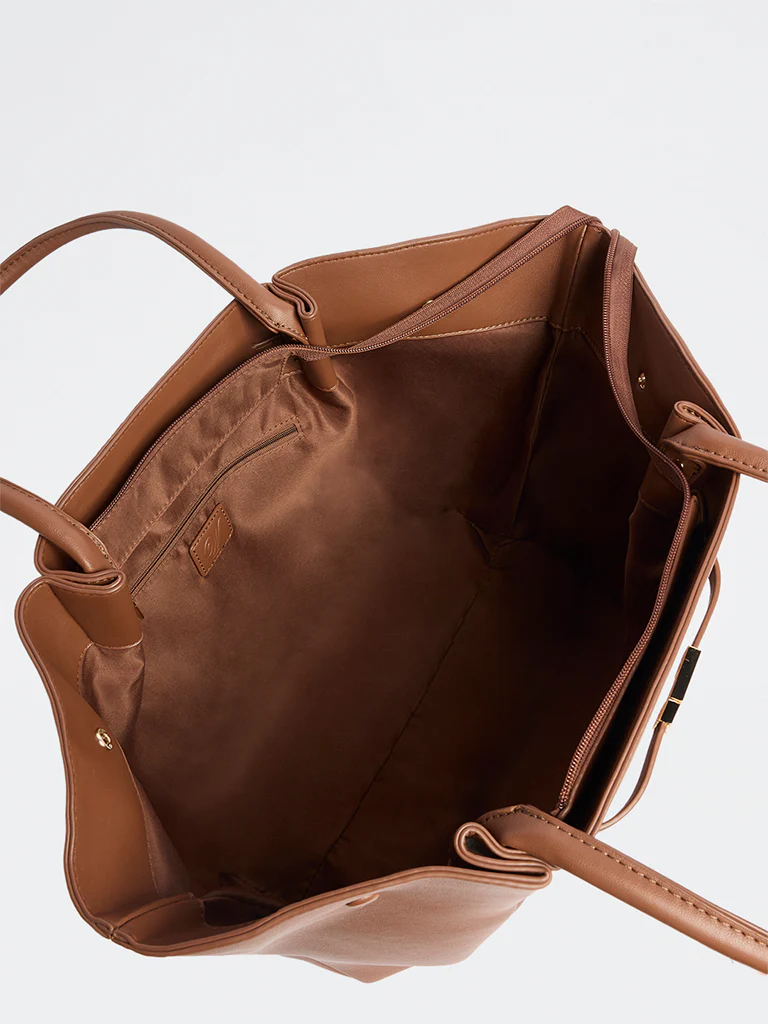 Westside Brown Oversized Tote Bag - Image 4