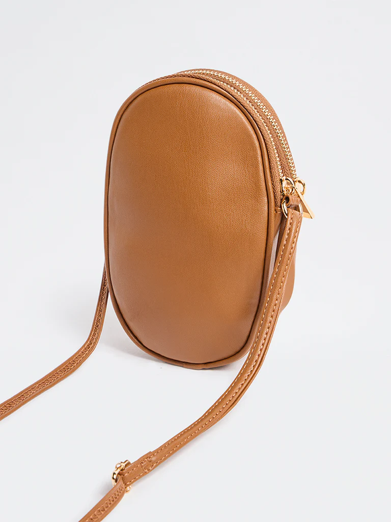 Westside Brown Quilted Phone Sling Bag - Image 2