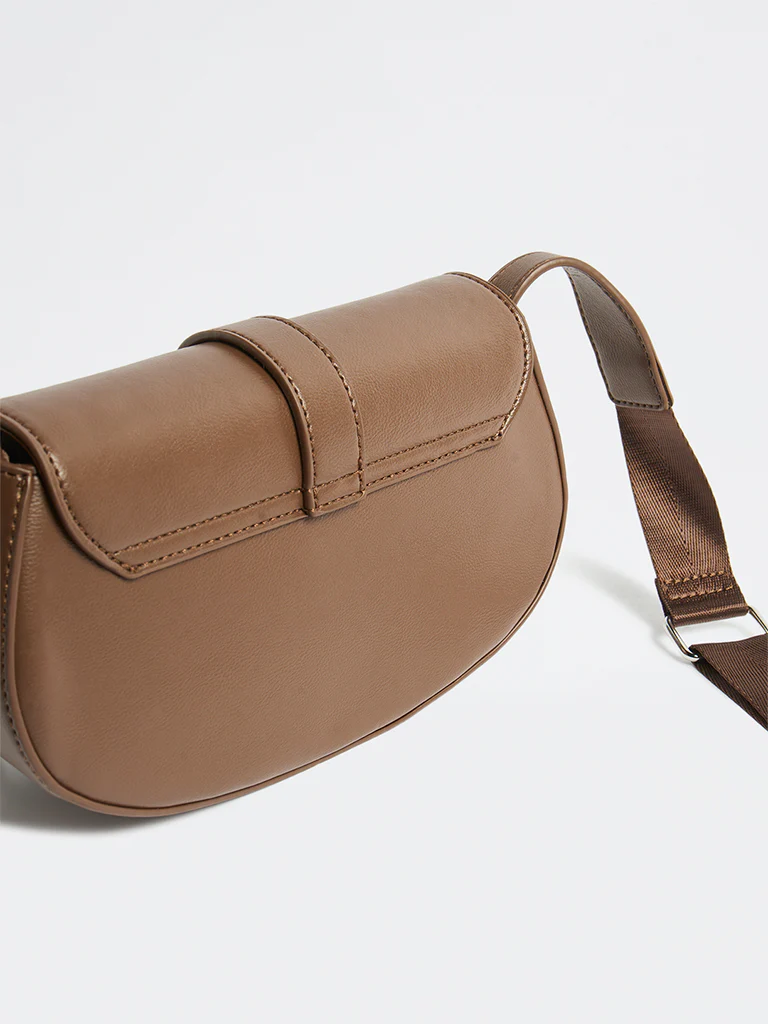 Westside Brown Saddle Sling Bag - Image 2