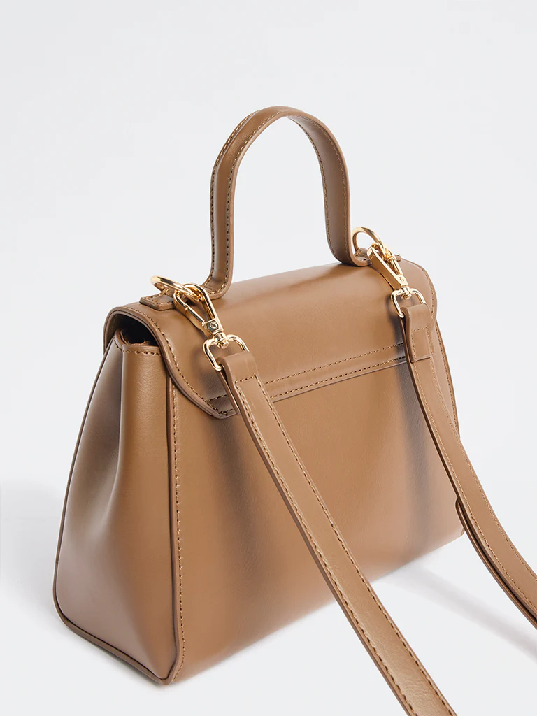 Westside Brown Satchel Bag with Sling - Image 2