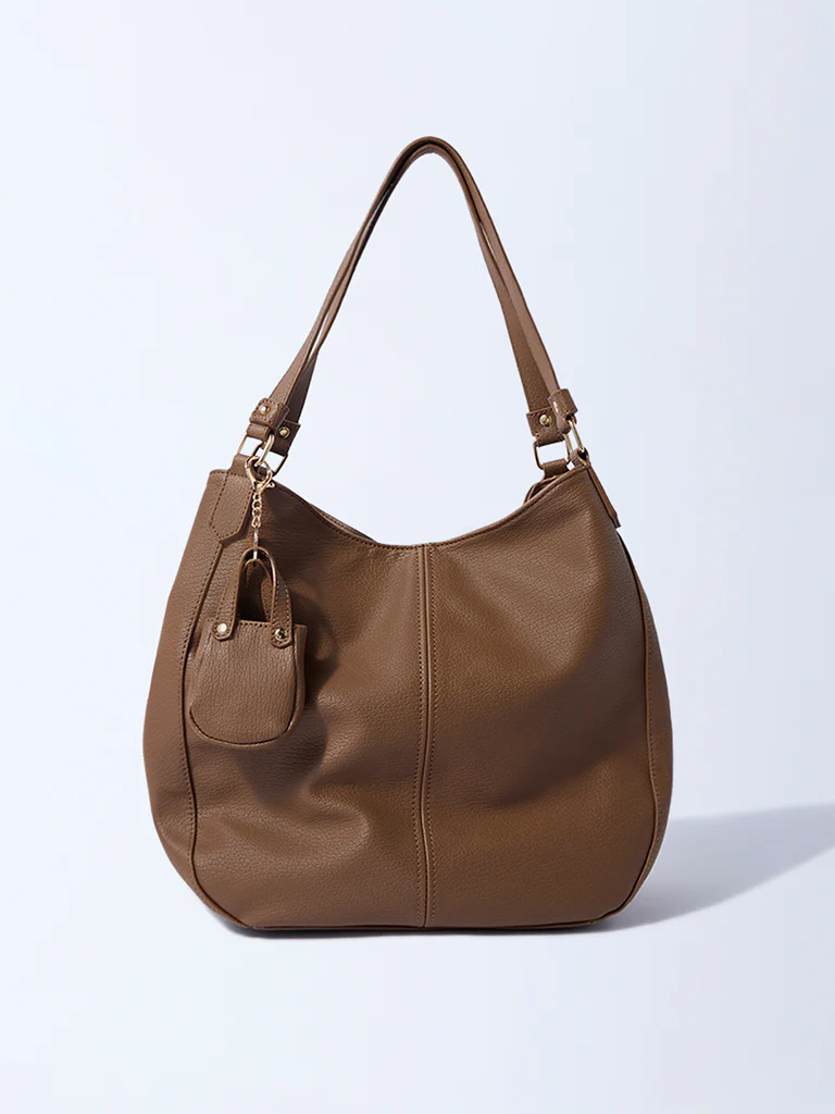 Westside Brown Shoulder Bag with Bag Charm