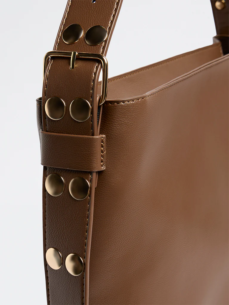 Westside Brown Studded Shoulder Bag - Image 3