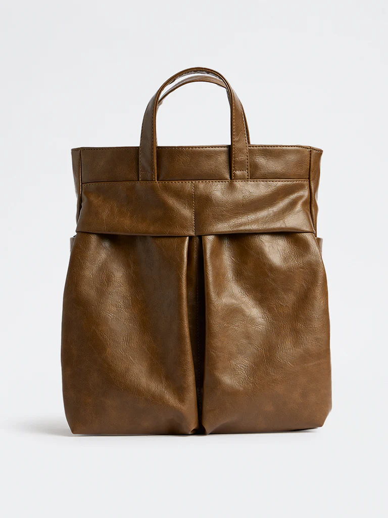 Westside Brown Textured Tote Bag