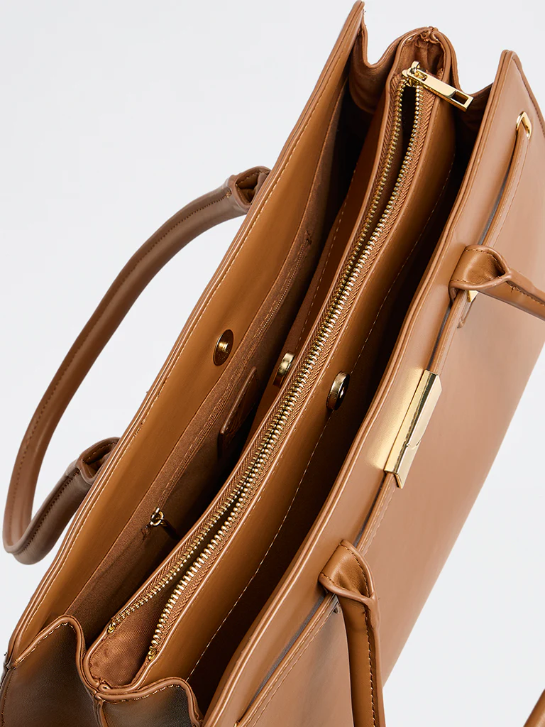 Westside Brown Work Tote Bag - Image 4