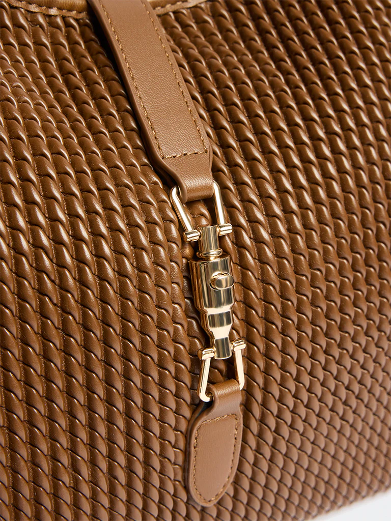 Westside Brown Woven-Textured Hobo Bag - Image 4