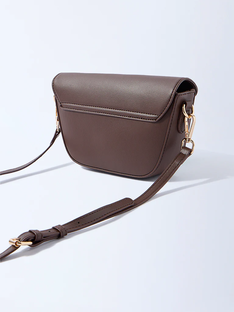 Westside Dark Brown Hardware-Detailed Sling Bag - Image 2