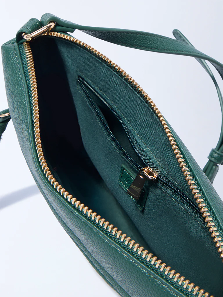 Westside Green Textured Sling Bag - Image 3