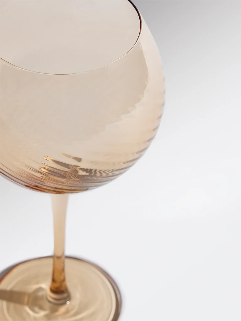 Westside Home Amber Round Swirl Coupe Glass - Image 4