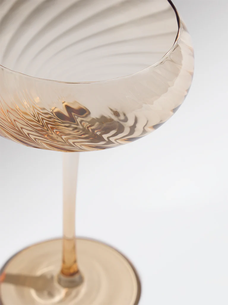 Westside Home Amber Round Swirl Wine Glass - Image 4