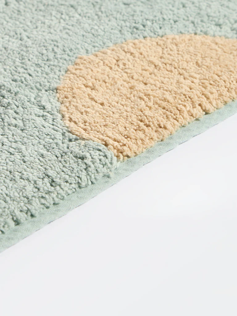 Westside Home Aqua Polka Dot Bath Mat - Image 2
