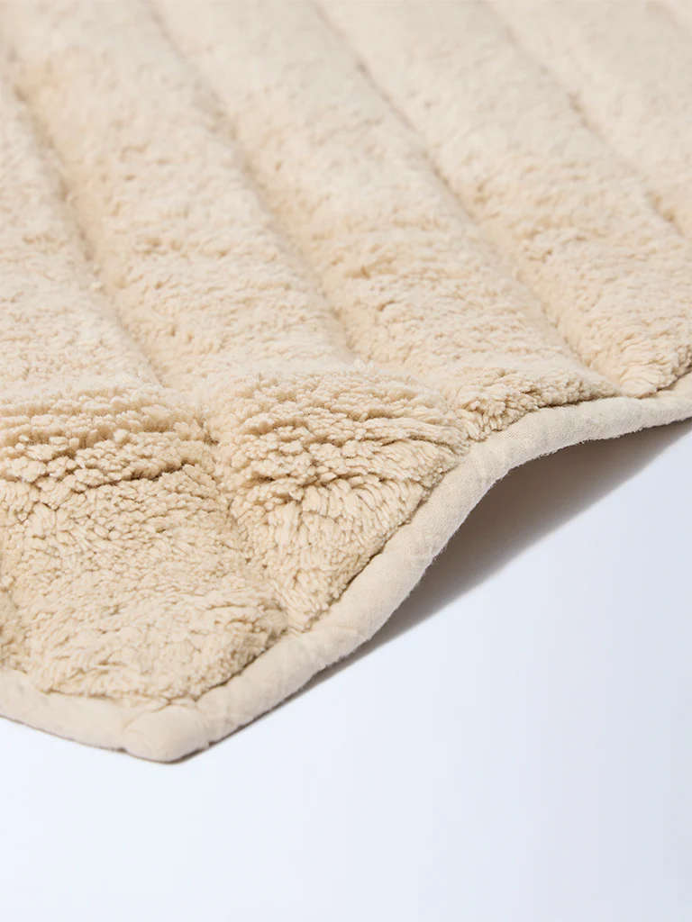 Westside Home Beige Diagonal Striped Bath Mat - Image 2