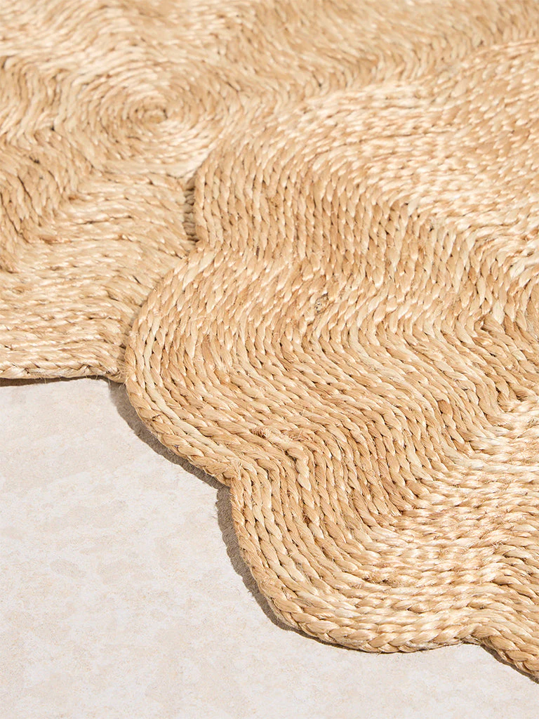 Westside Home Beige Jute Floral Design Placemats (Set of 2) - Image 3