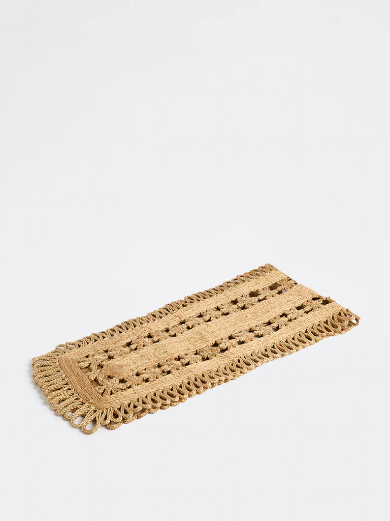 Westside Home Beige Jute Textured Table Runner