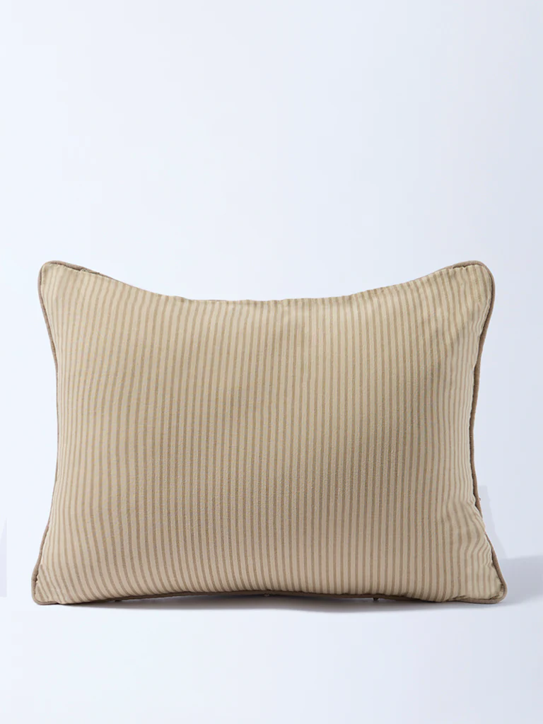 Westside Home Beige Knot Detailed Cushion Cover - Image 2