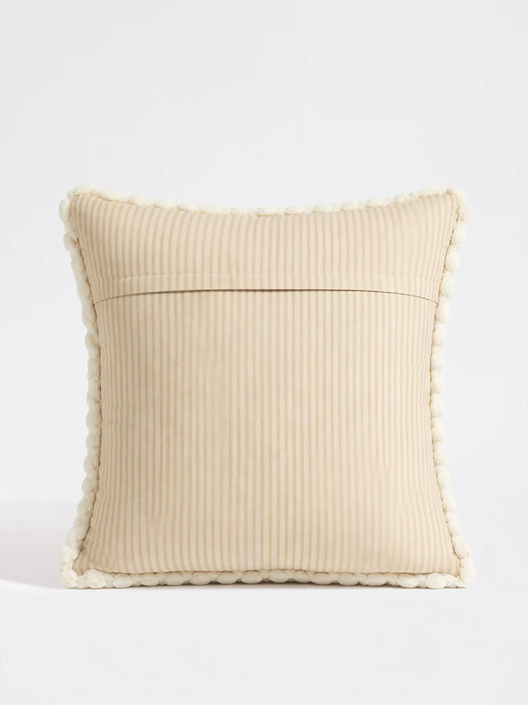 Westside Home Beige Popcorn Textured Cushion Cover - Image 3