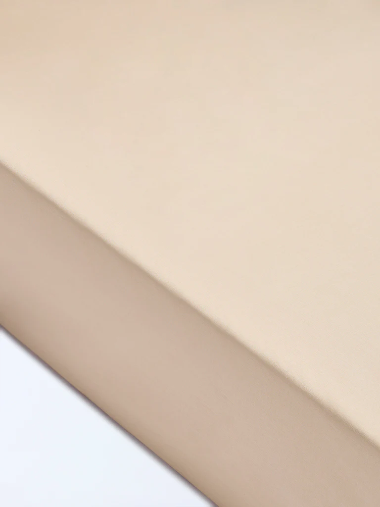 Westside Home Beige Solid King Bed Sheet Set - Image 2