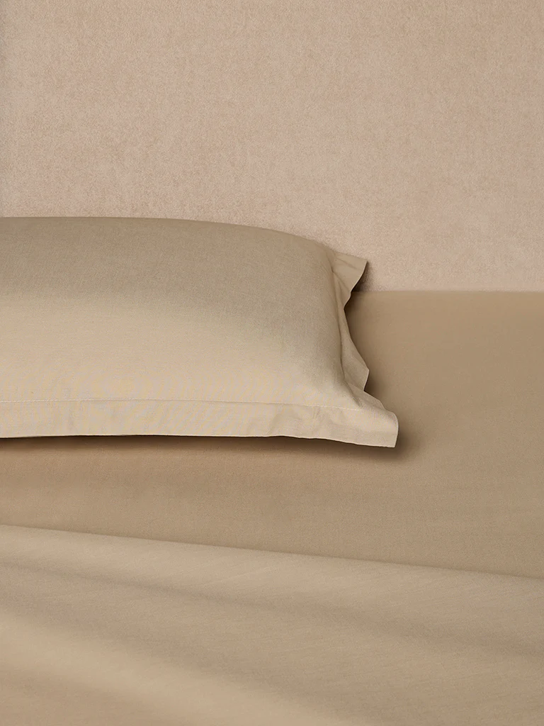 Westside Home Beige Solid Queen Bed Sheet Set