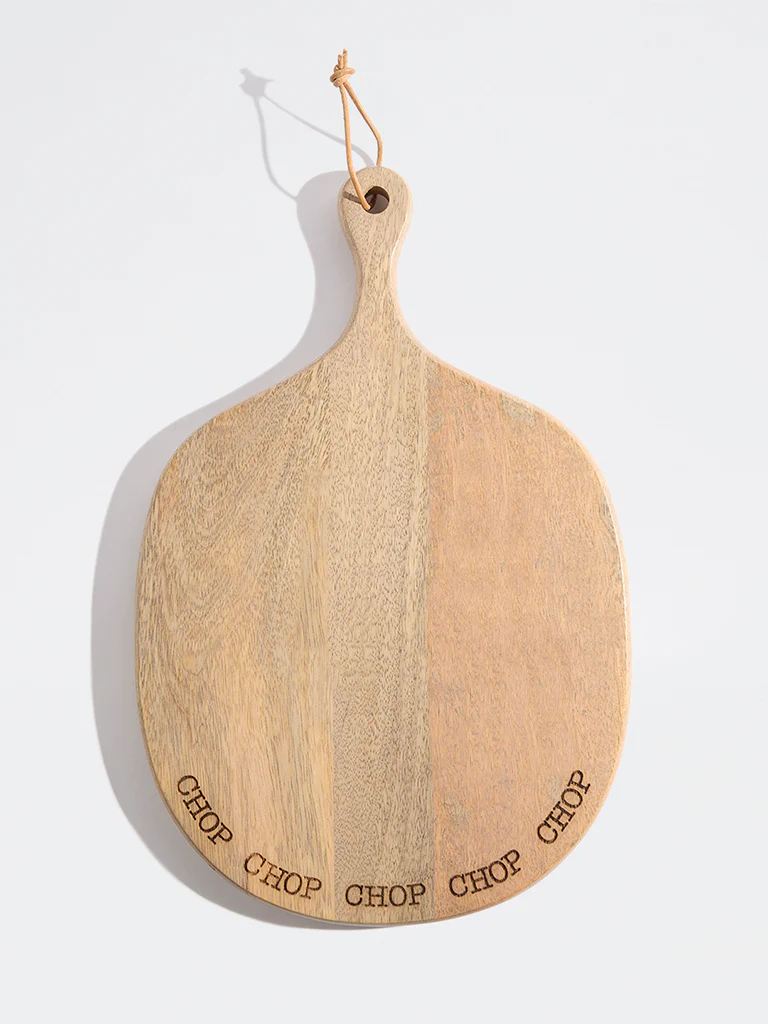 Westside Home Beige Typographic Wooden Chopper - Image 2