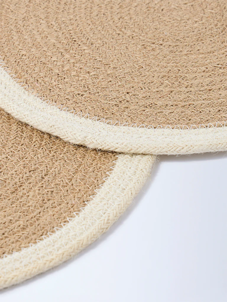 Westside Home Beige Woven-Textured Placemats (Set of 2) - Image 3